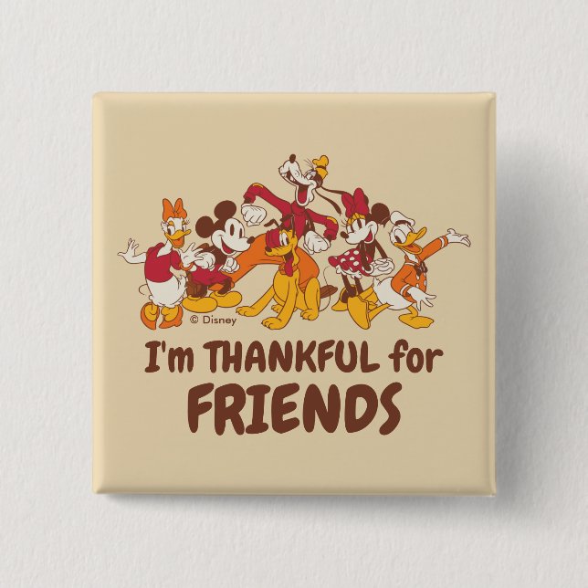 Classic Disney Friends Together Button (Front)