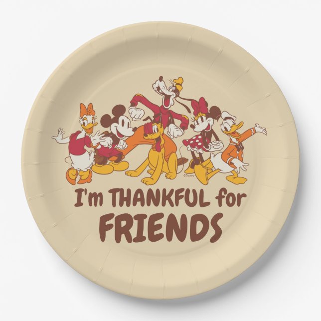 Classic Disney Friends Together Paper Plates (Front)