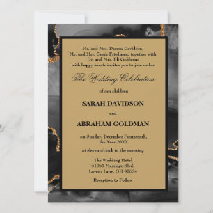 Classic Divorced Parents Gold Wedding Invitations