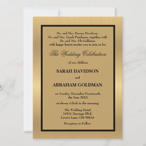 Classic Divorced Parents Wedding Invitations