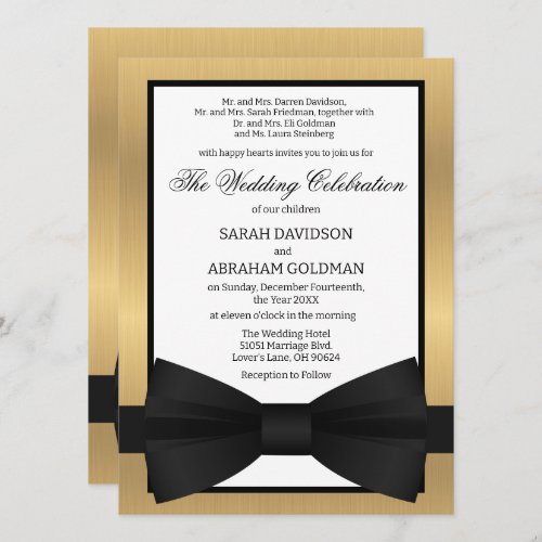 Classic Divorced Parents Wedding Invitations