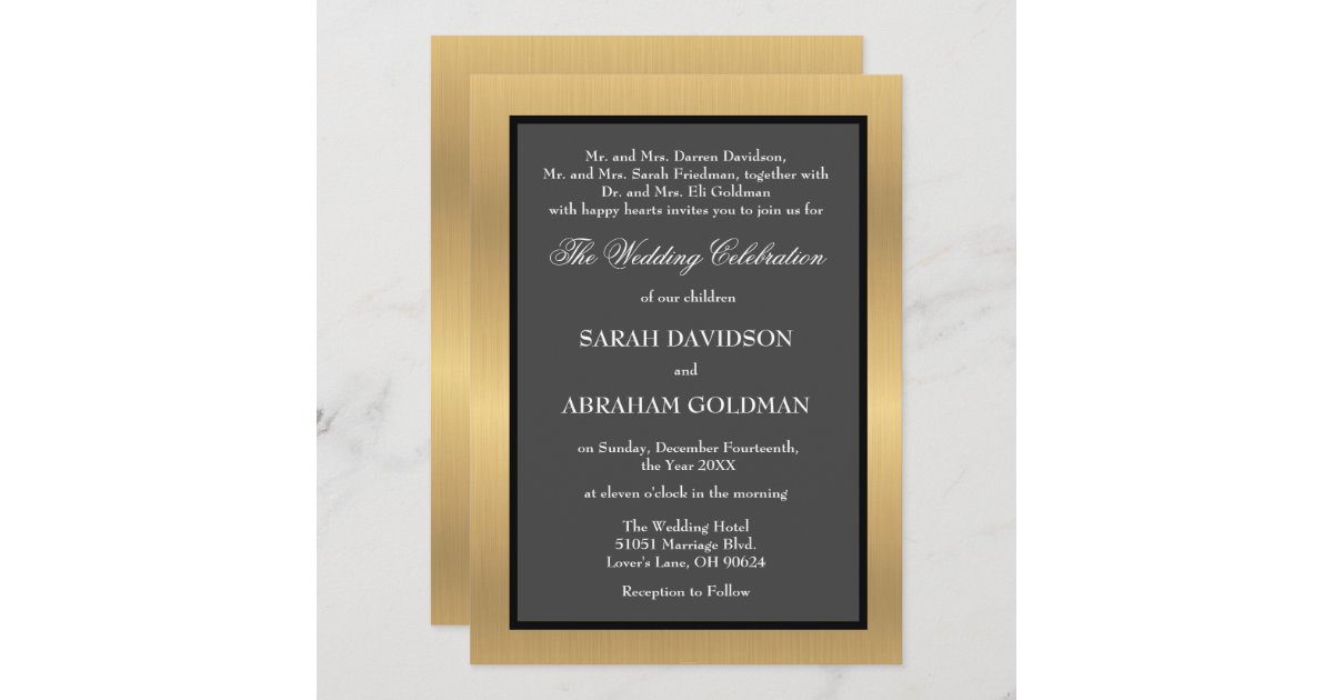 Classic Divorced Parents Wedding Invitations Zazzle