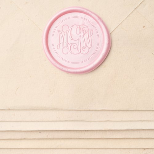 Classic DIY Intertwine Vine Script Monogram  Wax Seal Sticker