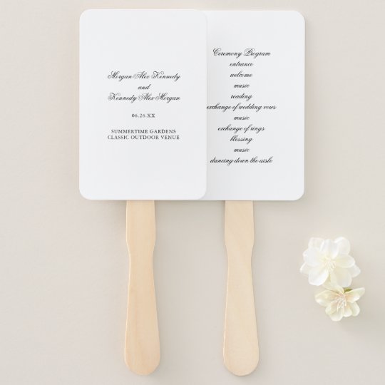 Classic Diy Wedding Ceremony Program Hand Fan Zazzle Com