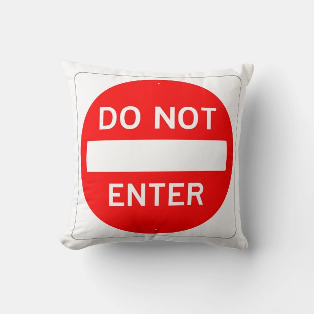 Classic DO NOT ENTER Sign Throw Pillow (Front)