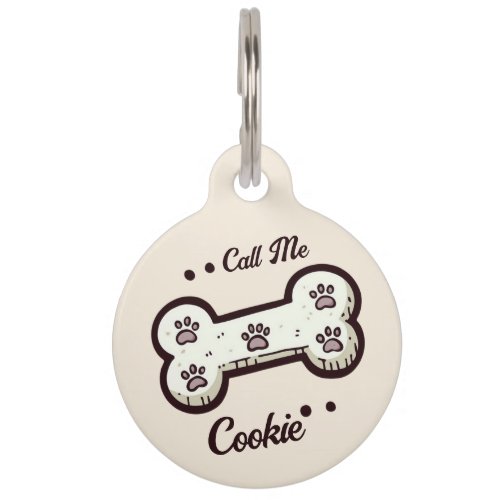 Classic Dog Bone Shape with Paw Prints Pet ID Tag