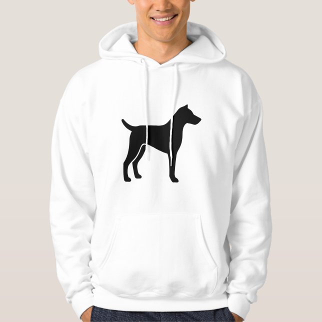 Classic Dog Silhouette - Modern Minimalist Design Hoodie (Front)