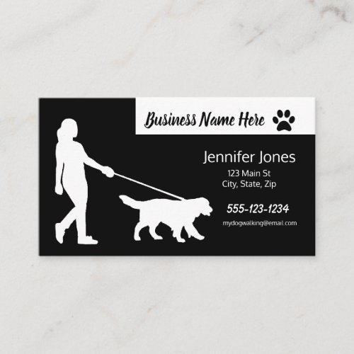Classic Dog Walking Business Cards with Schedule