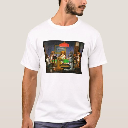Classic Dogs Playing Poker Picture on Tee
