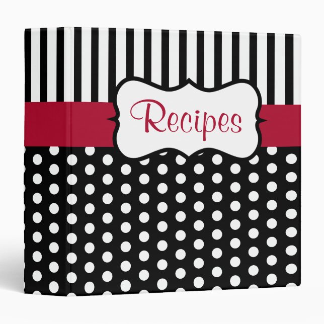 Classic Dot Recipe Binder (Front/Spine)