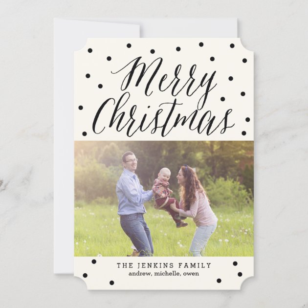 Classic Dots Christmas Holiday Photo Cards