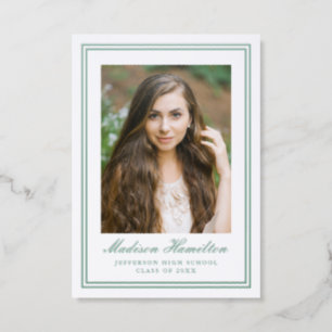 Classic Double Border Graduation Letterpress Photo Cards