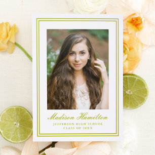 Classic Double Border Graduation Letterpress Photo Cards