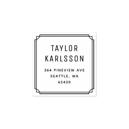 Classic Double Frame Customizable Return Address Rubber Stamp