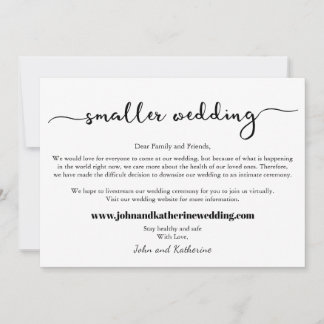 Classic Downsized Smaller Wedding Announcement