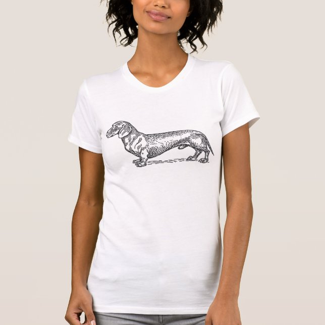Classic Doxie - Black (womens) T-Shirt (Front)