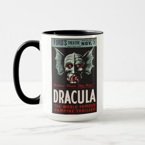 Classic Dracula Mug 15oz Black and White Mug