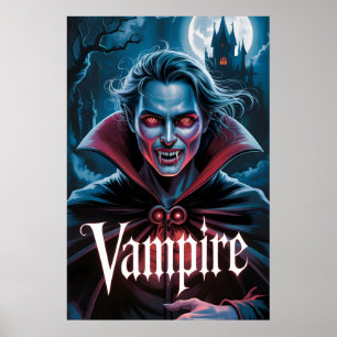 Classic Dracula-Style Vampire Movie Poster