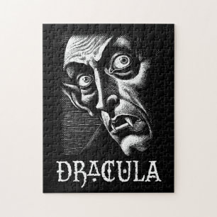Classic Dracula Vintage Gothic Vampire Halloween Jigsaw Puzzle