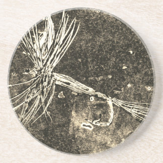 Classic dry fly pattern for trout and bass fishing coaster