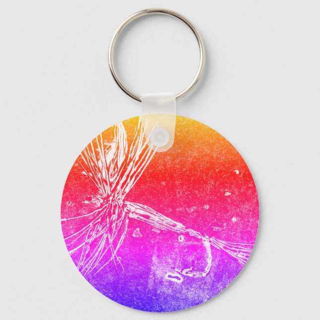 Classic dry fly pattern for trout and bass fishing keychain (Front)