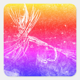 Classic dry fly pattern for trout and bass fishing square sticker