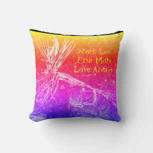 Classic dry fly pattern for trout and bass fishing throw pillow
