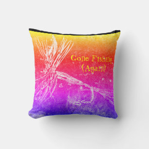 Classic dry fly pattern for trout and bass fishing throw pillow
