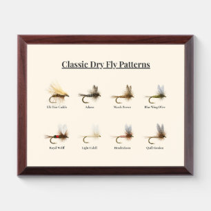 Classic Dry Fly Patterns Wood Plaque – 8 Patterns
