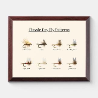 Classic Dry Fly Patterns Wood Plaque – 8 Patterns