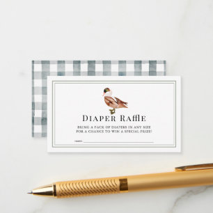 Classic Duck/Mallard White Diaper Raffle Ticket Enclosure Card