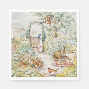 Classic Duck strolling vegetable garden Napkins