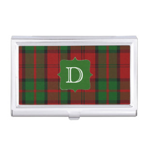 Classic Dunbar Tartan Plaid Monogram Business Card Holder