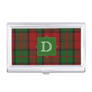 Classic Dunbar Tartan Plaid Monogram Business Card Holder