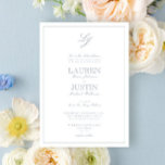 Classic Dusty Blue Calligraphy Monogram Wedding Invitation<br><div class="desc">Introducing the perfect wedding invitation for the modern bride — the Classic Dusty Blue Calligraphy Script Monogram Wedding Invitation! This classically elegant invitation is sure to wow your guests with its luxurious dusty blue and white palette, perfect for any formal affair. The calligraphy script on the front adds a beautiful...</div>