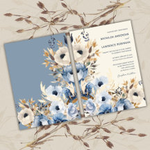 Classic Dusty Blue Gold Winter Wedding