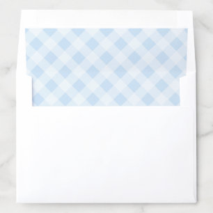 Classic Dusty Blue Watercolor Gingham Pattern Envelope Liner