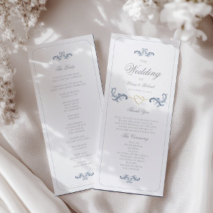 Classic Dusty Blue Wedding Program