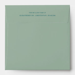 Classic Dusty Green Two-Line Return Address Layout Envelope