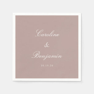 Classic Dusty Mauve Script Elegant Wedding Custom Napkins