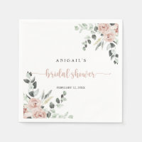 Classic Dusty Pink Rose Floral Bridal Shower