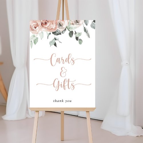 Classic Dusty Pink Rose Floral Cards and Gifts  Poster