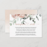 Classic Dusty Pink Rose Floral Honeymoon Wish  Enclosure Card<br><div class="desc">This classic dusty pink rose floral honeymoon wish enclosure card is perfect for a rustic wedding. The design features elegant watercolor dusty pink roses and green foliage,  neatly assembled into beautiful bouquets.</div>