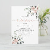 Classic Dusty Rose Floral Bridal Shower   Invitation (Standing Front)
