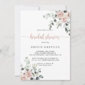 Classic Dusty Rose Floral Bridal Shower   Invitation (Front)