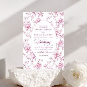 Classic Dusty Rose Rose Pattern Wedding Invitation