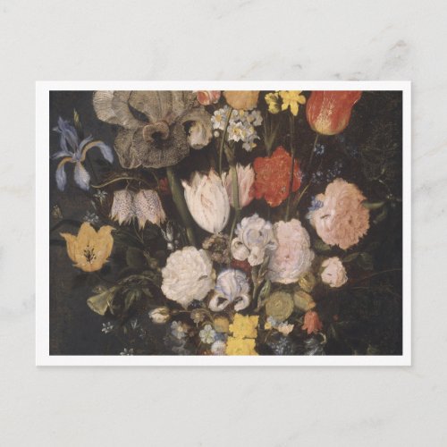 Classic Dutch Master Dark Floral Art Postcard