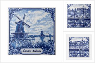 Classic Dutch scenes Delft Blue style