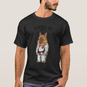 Classic Dwarf Rabbit Judo Karate Master In White J T-Shirt