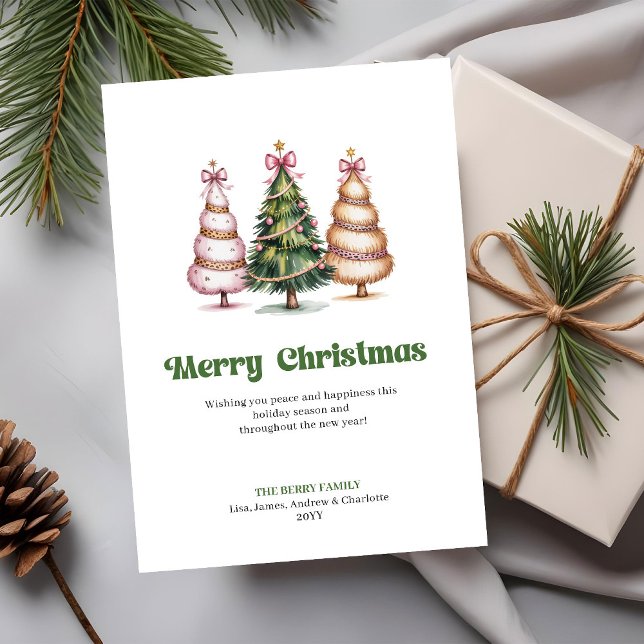 Classic Earth Tone Leopard Christmas Tree Greeting Holiday Card (Classic Earth Tone Leopard Christmas Tree Greeting Card)